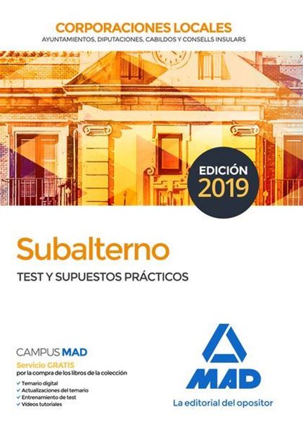 Imagen de Test y Supuestos Prácticos Subalterno Corporaciones Locales 2019