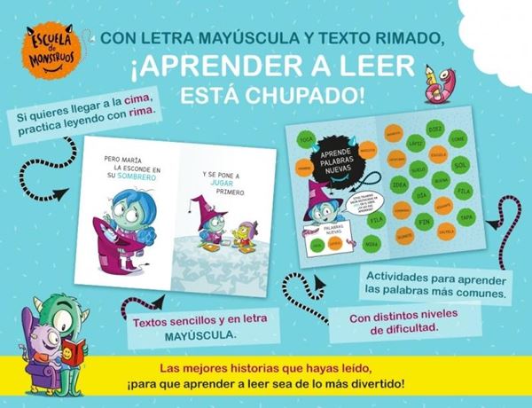 Aprender a leer en la Escuela de Monstruos 5 - Pasteles voladores de colores "En letra MAYÚSCULA (libros para niños a partir de 5 años)"